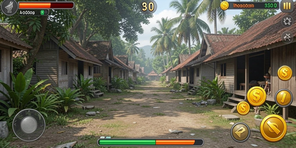 Screenshot gameplay seru dalam TITAN777.